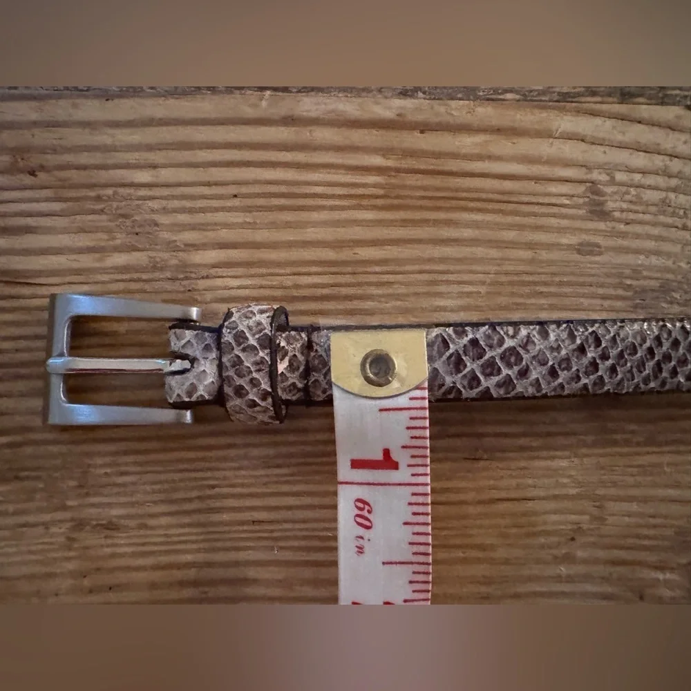 Talbots Womens Leather Snakeskin Belt Size Medium